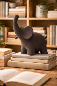 Elefante decorativo sobre madera